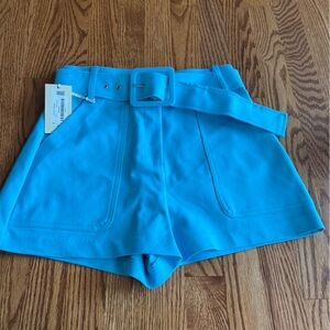 Ramy Brook Blue Kasey Belted Mini Shorts Size 2 New With Tags